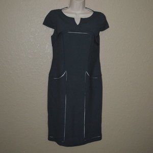LAST CHANCE!  Sz S 4 Ripetta Roma Gray Wool Cap Sleeve Sheath Dress